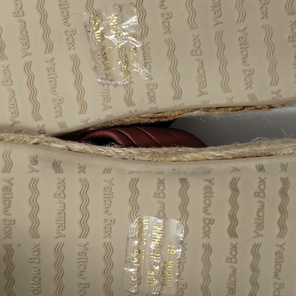 Yellow Box HTF rope woven sandals size 6.5 brown 1" heel - Picture 6 of 10